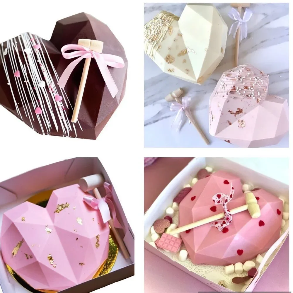 Heart Shape Pinata Valentines Day Reusable Mold DIY Kit Heart Wooden Mallet NIB - Picture 11 of 15